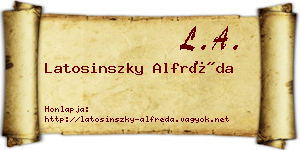 Latosinszky Alfréda névjegykártya